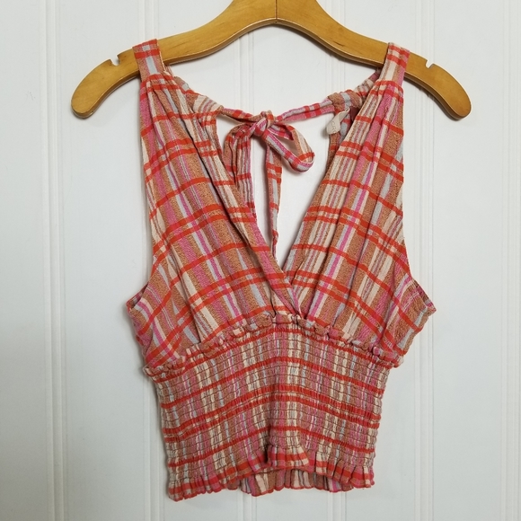 Anthropologie Pilcro Jessie Smocked Tied Halter Crop Top - Picture 5 of 12